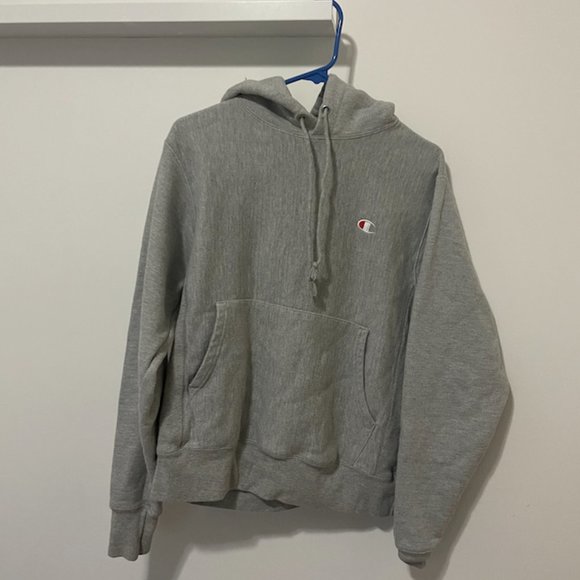 Champion Reverse Weave Hoodie in Oxford Grey, C Logo - Picture 2 of 5